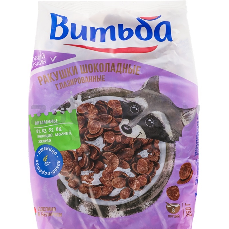 Сухой завтрак «Витьба», ракушки шоколадные, глазир., 400 г