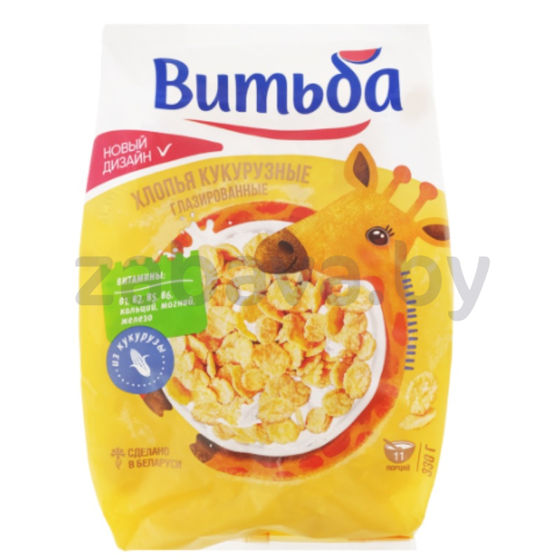 Хлопья кукурузные «Витьба», глазир., 330 г