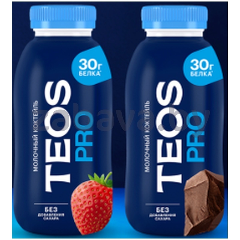 Коктейль молочный Teos Pro, обезжир., клубника или шоколад, 330 г