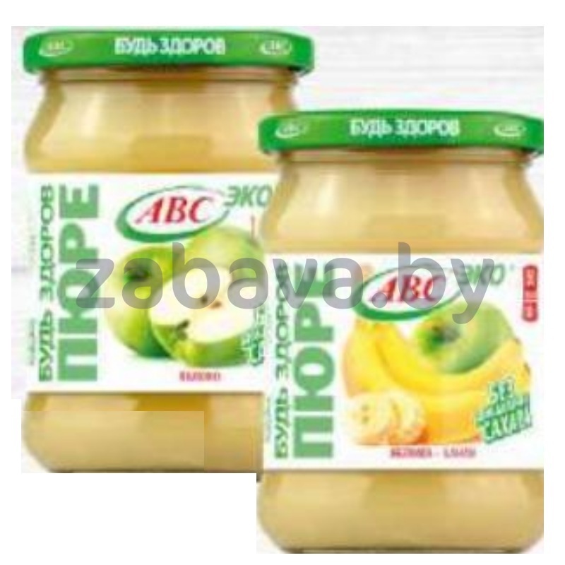 Пюре ABC, 450 г, яблоко или яблоко-банан