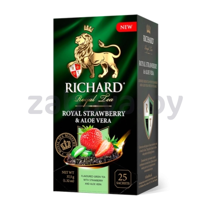 Чай зеленый Richard, Royal Strawberry & Aloe Vera, 25 пак.