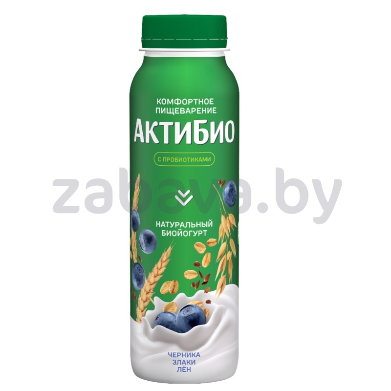 Биойогурт «АктиБио», черника-злаки-лен, 260 г