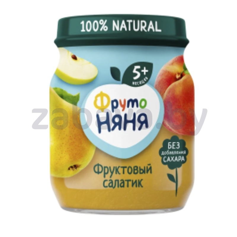 Пюре «Фруто Няня», фруктовый салатик, яблоко-груша-персик, 90 г