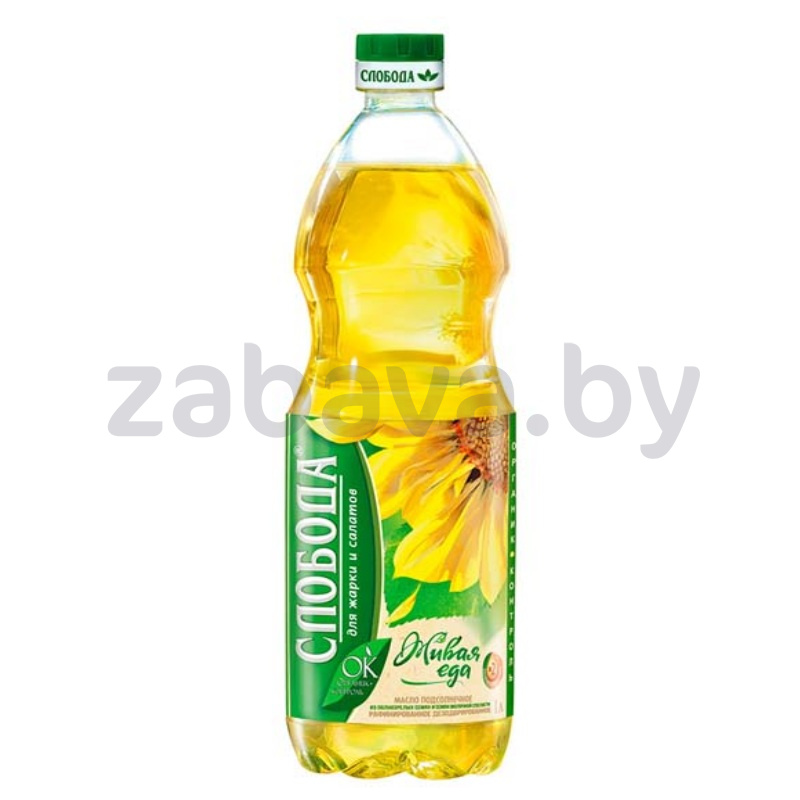 Масло подсолнечное «Слобода», раф., дез., 1 л