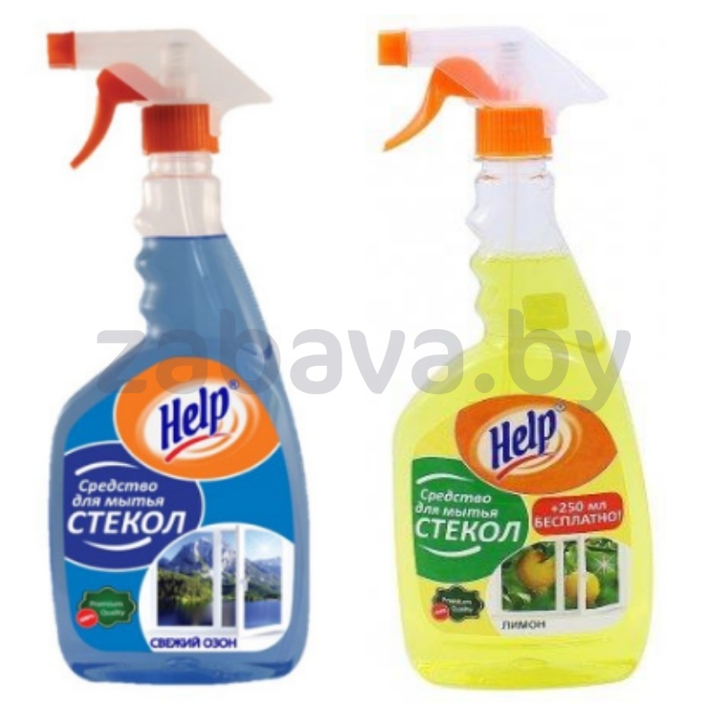 Средство для мытья стекол Help, свежий озон или лимон, 750 мл