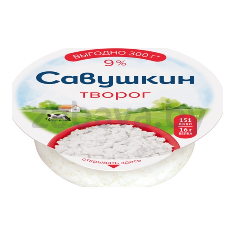 Творог «Савушкин» классический, 9%, 300 г