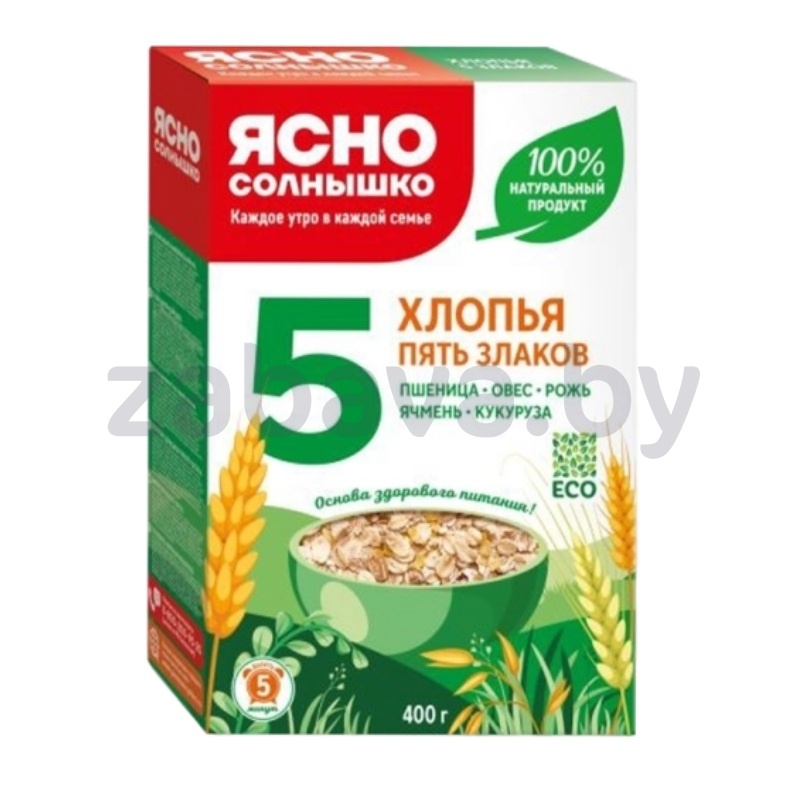 Хлопья «Ясно солнышко», 5 злаков, 400 г