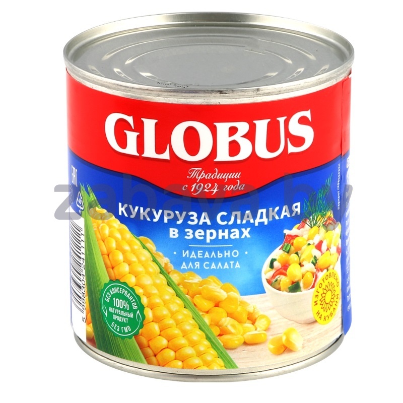 Кукуруза сладкая в зернах Globus, 340 г