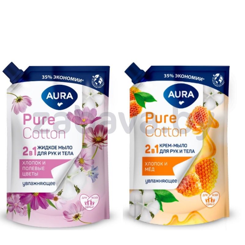 Крем-мыло для рук и тела Aura Pure, 450 мл, в ассорт.