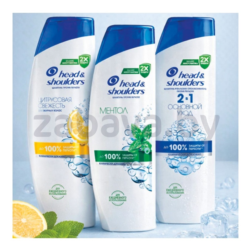 Шампунь Head&Shoulders, осн. уход/ментол/цитрус, 360 мл, в ассорт.