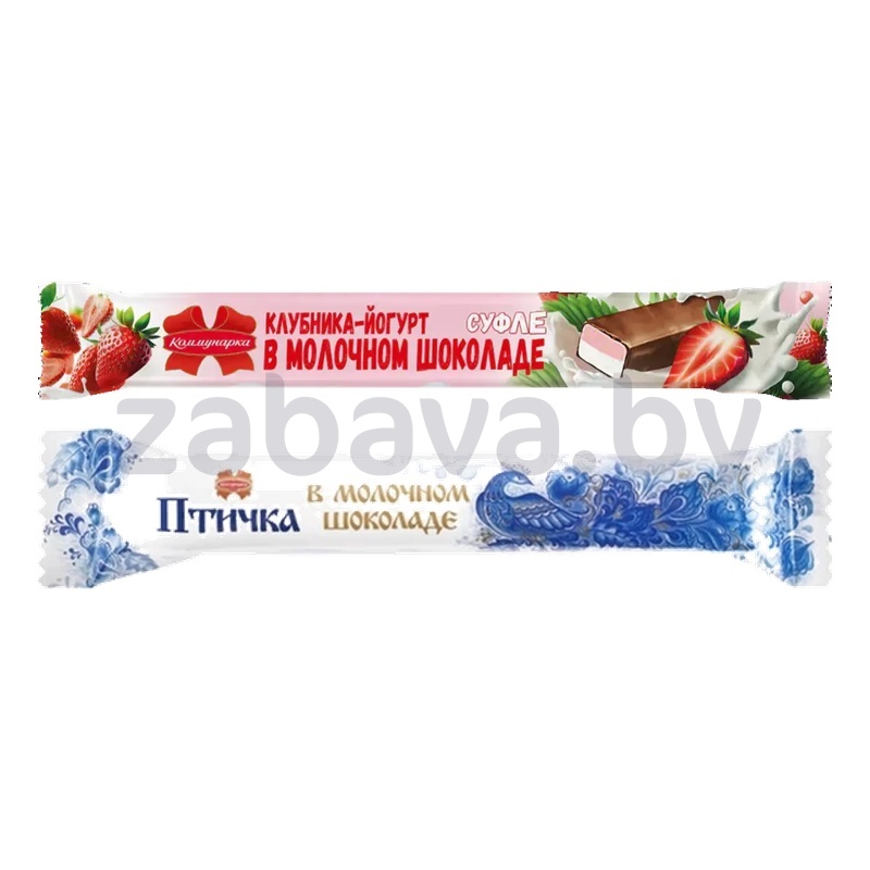 Конфета «Коммунарка» «Птичка» или клубника-йогурт, в мол. шоколаде, 40 г