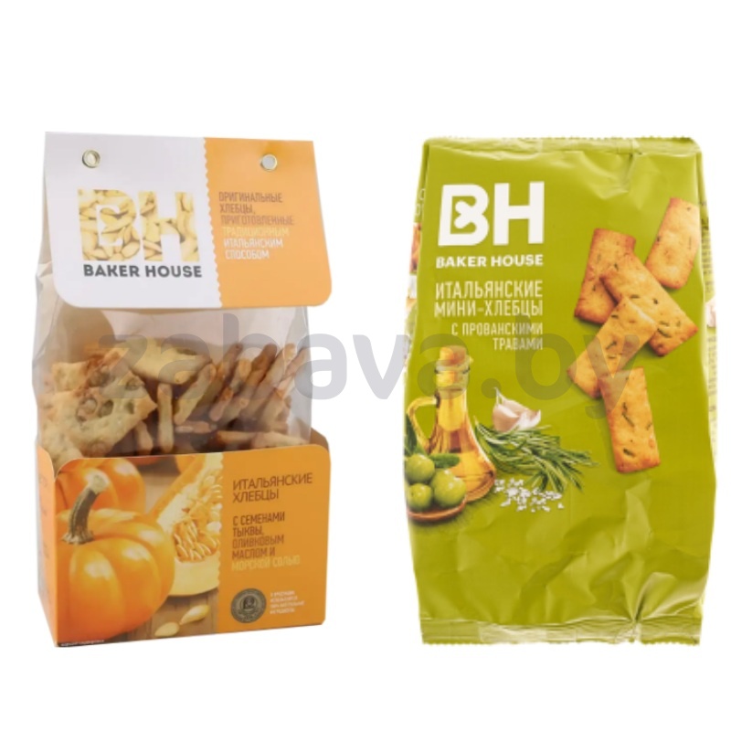Хлебцы итальянские Baker House, семена тыквы или с розмарином, 250 г