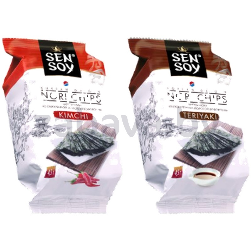 Чипсы нори Sen Soy, терияки/кимчи, 4,5 г