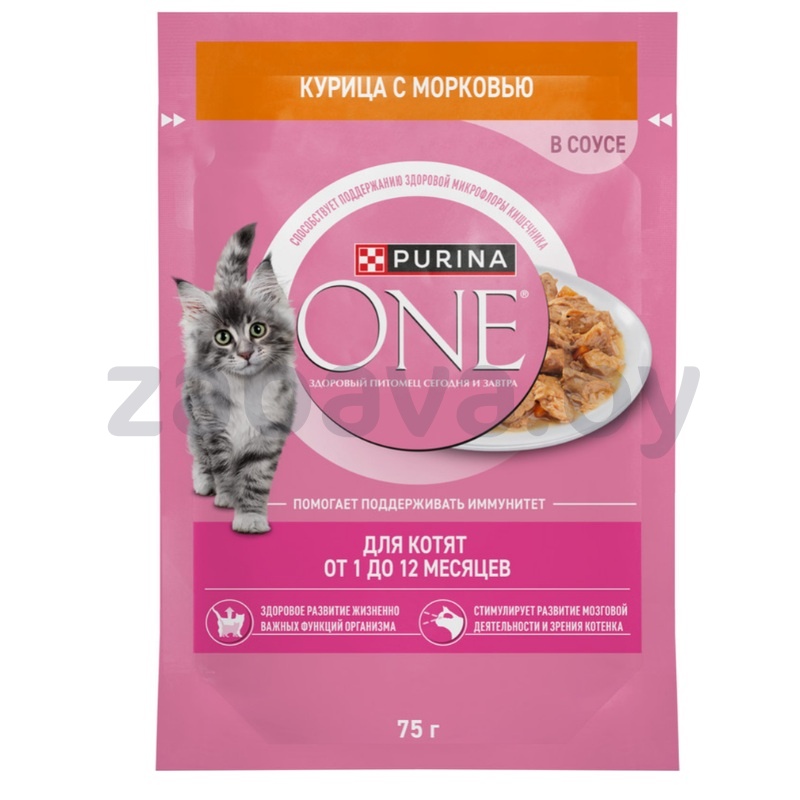 Корм Purina One для котят, курица, 75 г