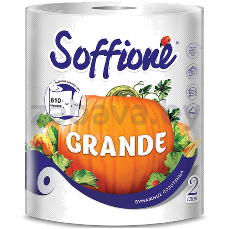 Полотенца бумажные Soffione, 2 слоя, 1 рулон