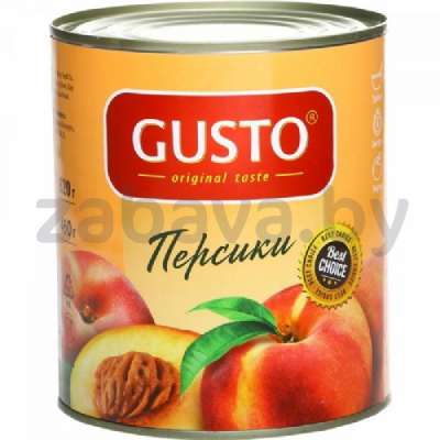 Персики Gusto, половинки в легком сиропе, 425 г