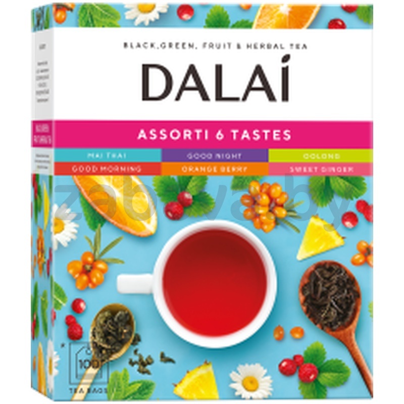 Чайное ассорти Dalai, 6 видов, 100 пак.