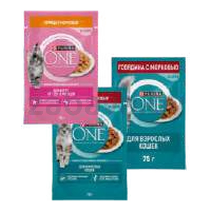 Корм Purina One для кошек, 75 г, в ассортименте