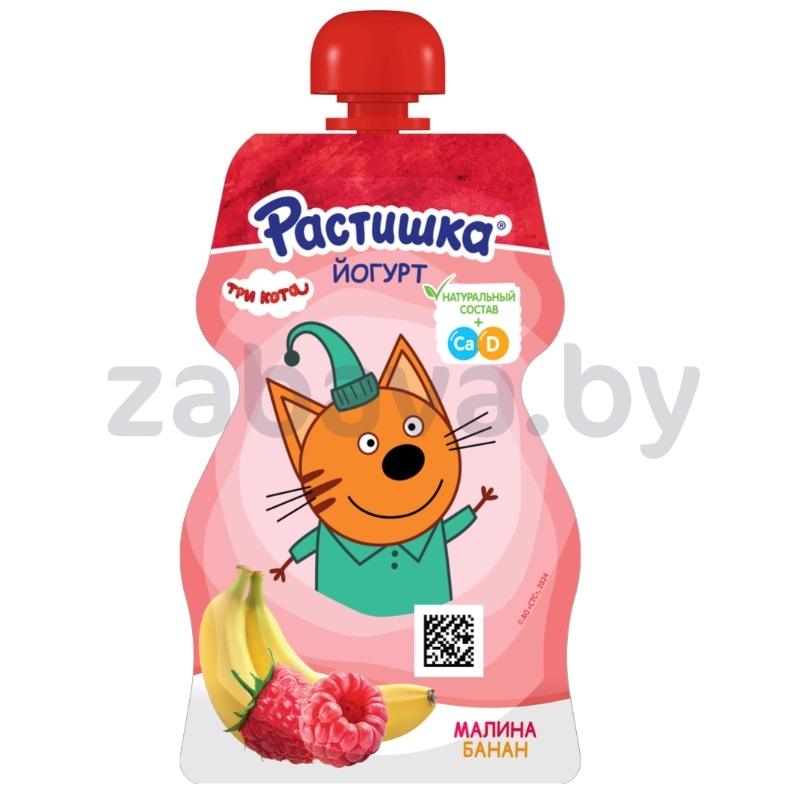 Йогурт «Растишка», 2,6%, малина-банан, 70 г
