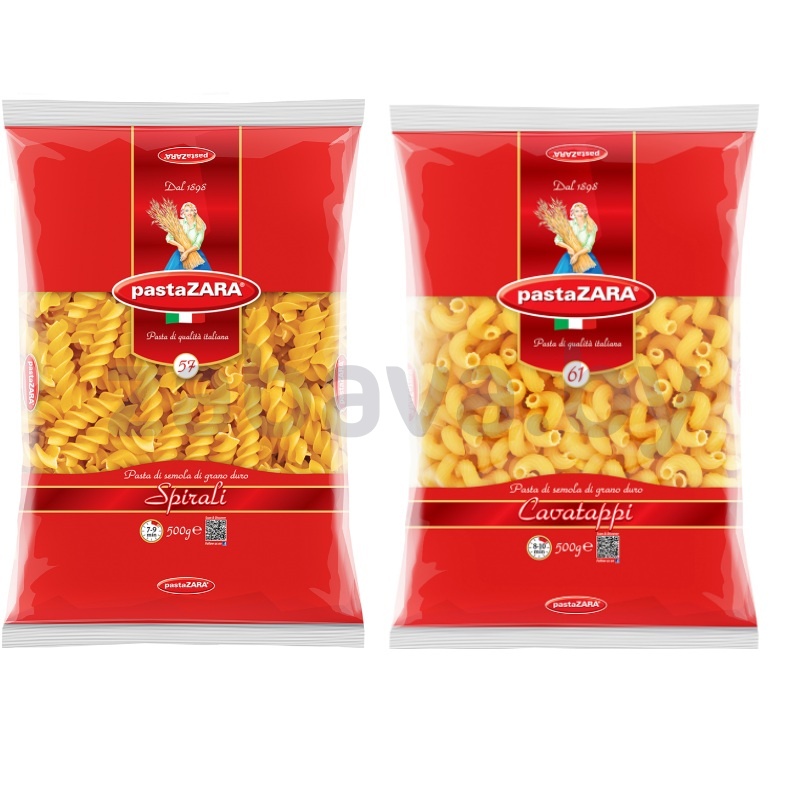 Макароны PastaZARA, spirali № 57 или cavatappi №61, 500 г