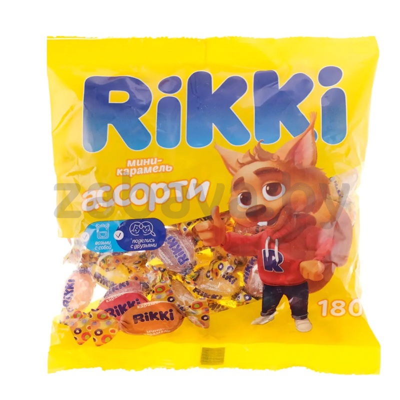 Ка­ра­мель Rikki, мини, ас­сор­ти, 180 г