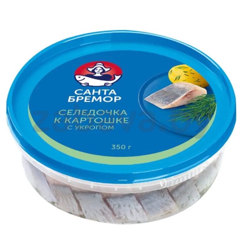 Филе сельди кусочки «Санта Бремор», с укропом, в масле, 350 г