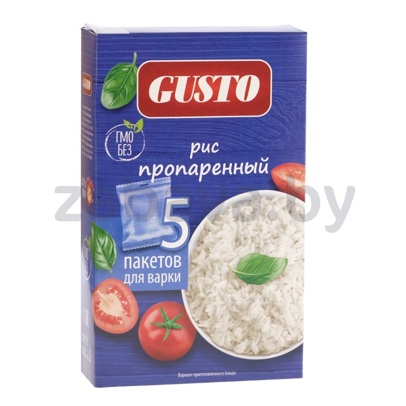 Рис Gusto, пропар., 5 варочных пак., 400 г