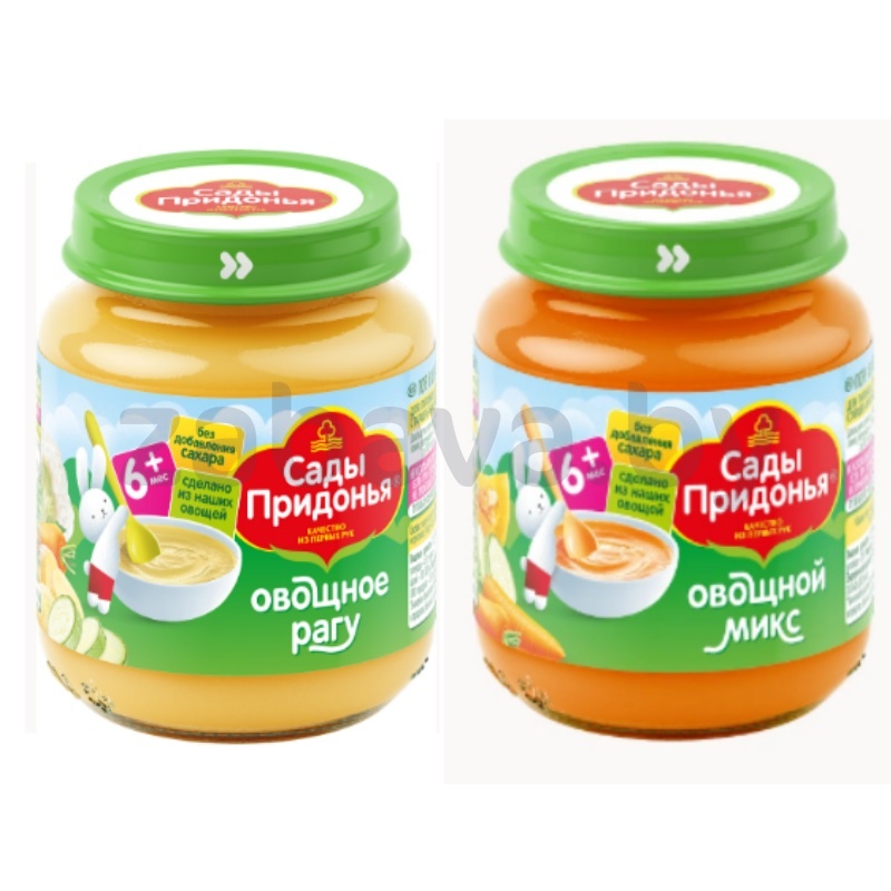 Пюре «Сады Придонья», овощной микс/рагу, 120 г
