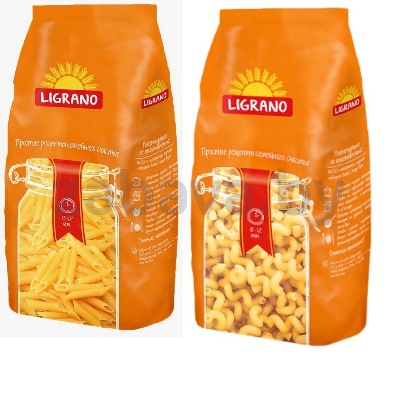 Макаронные изделия Ligrano, пружинки или перья рифлен., 550 г