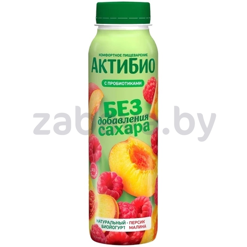 Биойогурт питьев. «Актибио», персик-малина, 1,5%, РФ, 260 г