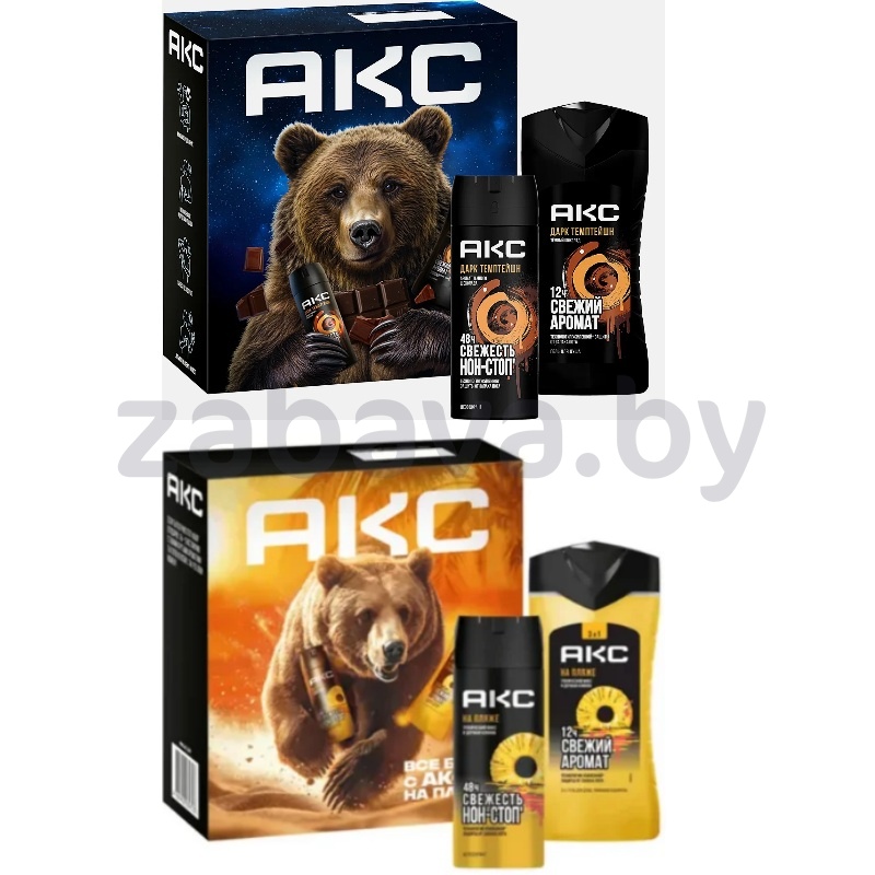 Гель д/душа и дез.-антип. «Акс», подар. набор, 250+50 мл, в ассорт.