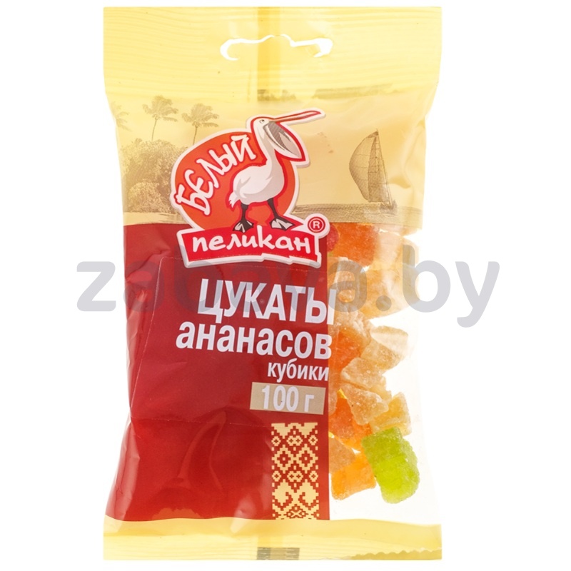 Ананасы сушёные «Белый пеликан», кубики, 100 г