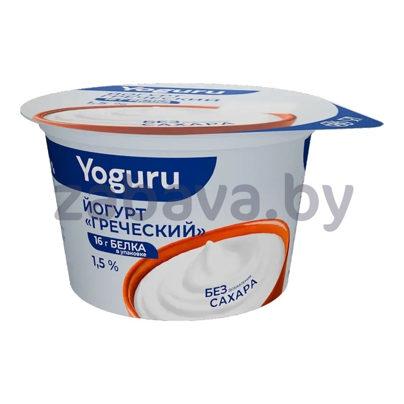 Йогурт Yoguru «Греческий», без сахара, 1,5%, 180 г