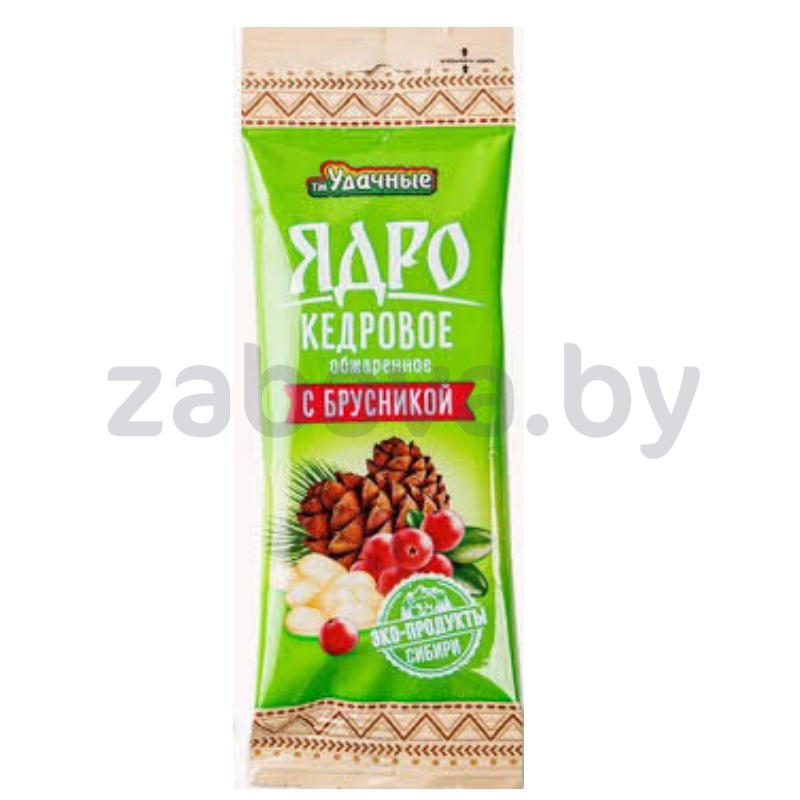 Ядро кедровое «Удачные» с брусникой, обжар., 30 г
