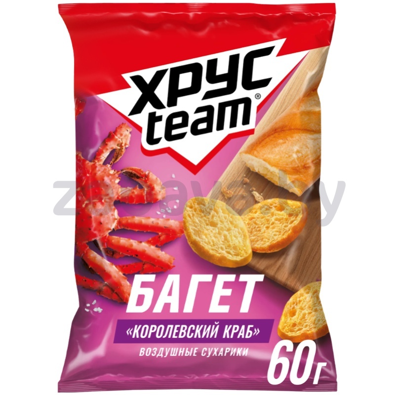 Сухарики «Хрустим», багет, «Корол. краб», 60 г