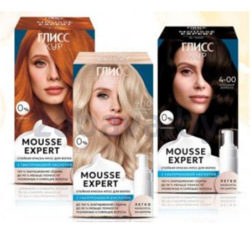 Краска-мусс для волос стойкая «Глисс Кур» Mousse Expert