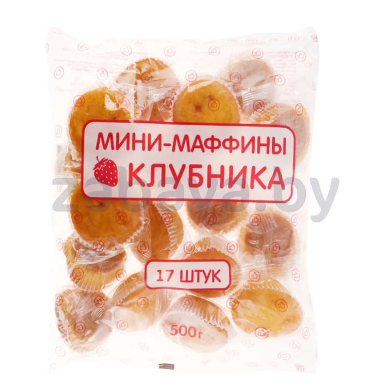 Мини-маффины, клубника, 500 г