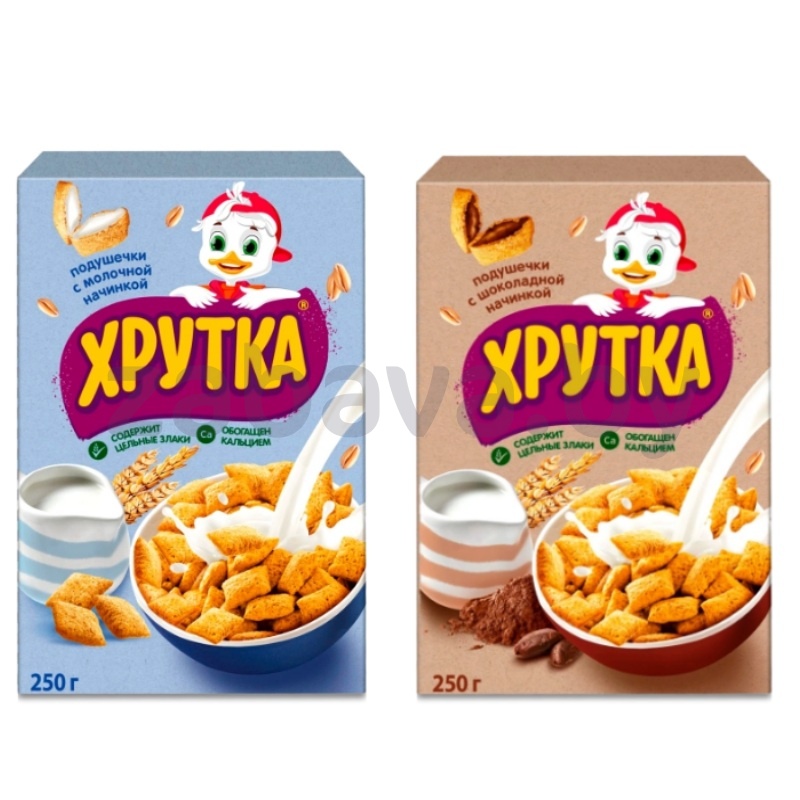 Подушечки Nestle «Хрутка» с мол./шок. начинкой, 250 г