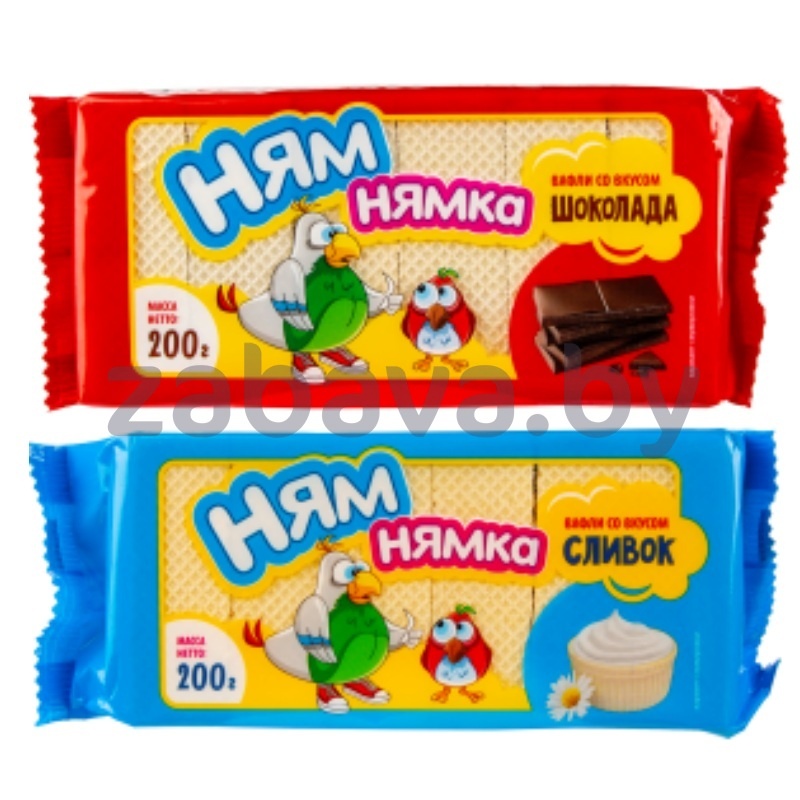 Вафли «Ням-Нямка» со вк. шоколада или сливок, 200 г