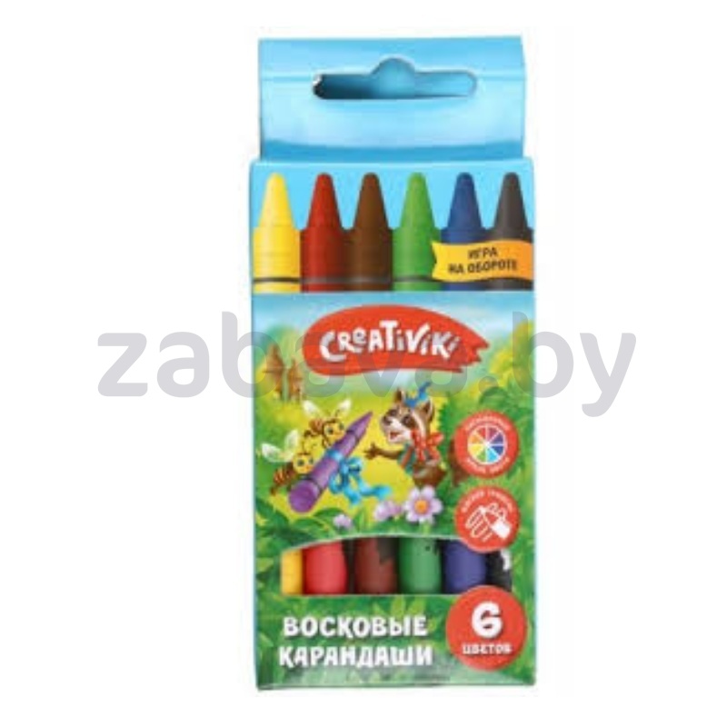Набор карандашей восковые Creativiki, 6 цветов