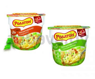 Пюре картофельное б/п «Роллтон», курица или с сухариками, 40 г