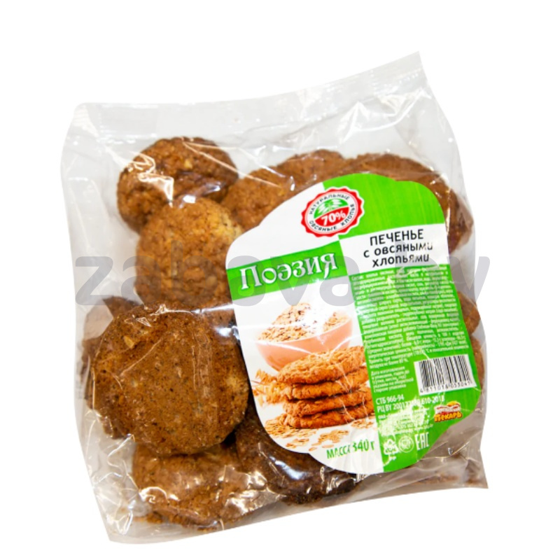 Печенье «Берестейский пекарь» «Поэзия» с овсян. хлоп., 340 г
