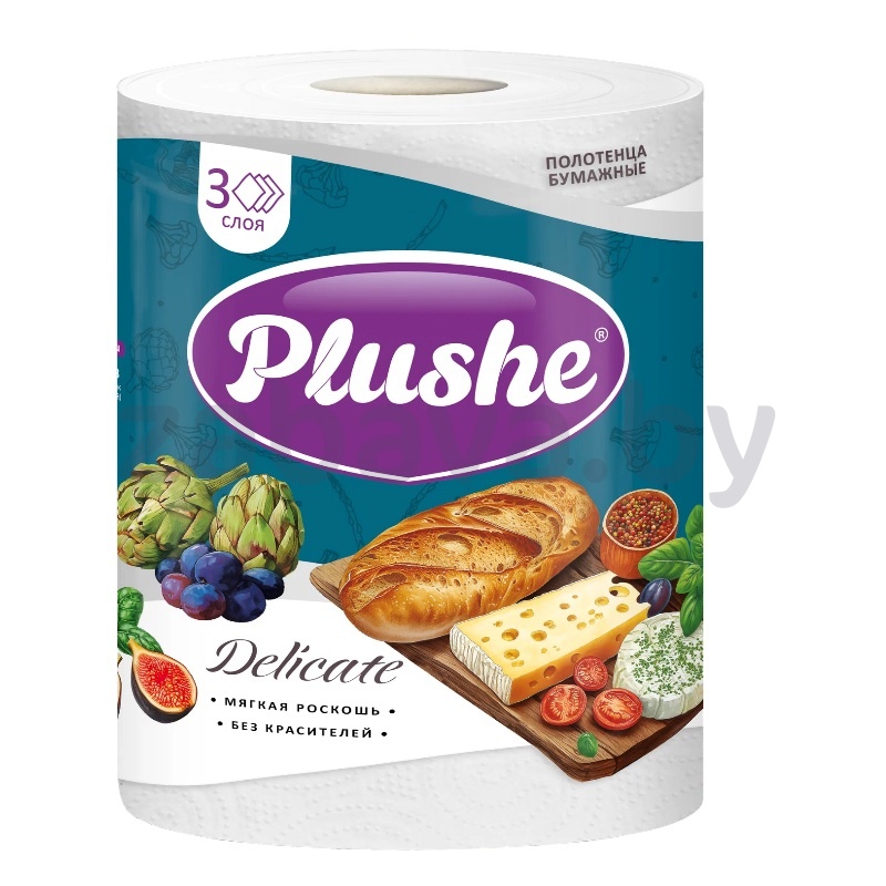 Бумажные полотенца Plushe Delicate, 3 слоя 1 рулон