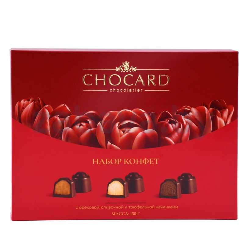 Набор конфет Chocard, с орех., сливочн. и трюф. начин., РФ, 150 г