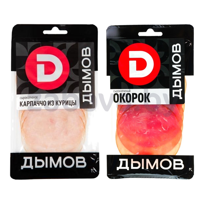 Карпаччо м/пт или окорок «Дымов», с/к, нарезка, 70 г