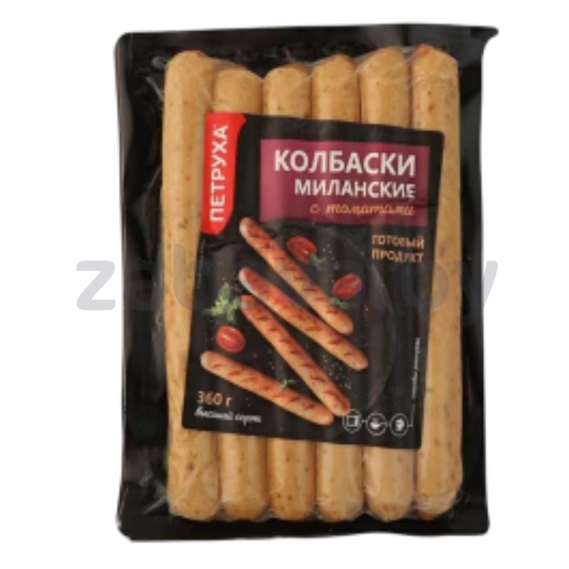 Колбаски «Петруха» «Миланские», с томатами, в/с, 360 г, «Смолевичский бройлер»