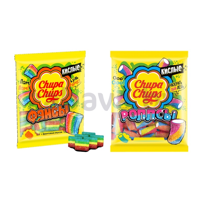 Мармелад Chupa Chups, кислые роллы или фансы, 70 г