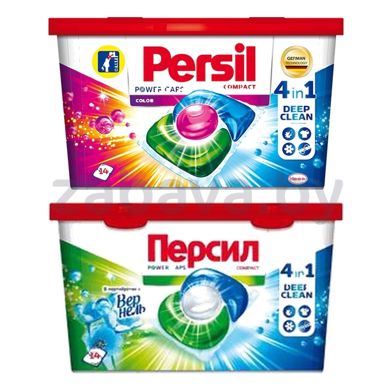Капсулы для стирки Persil, колор или вернель, 14 шт.