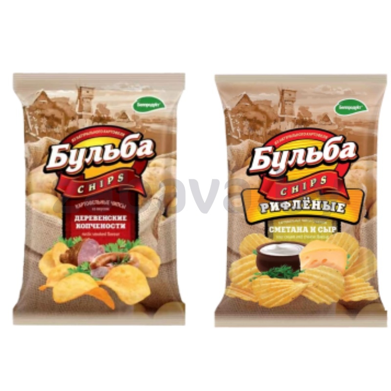Чипсы «Бульба Chips» сметана-сыр или деревенск. копчен., 75 г