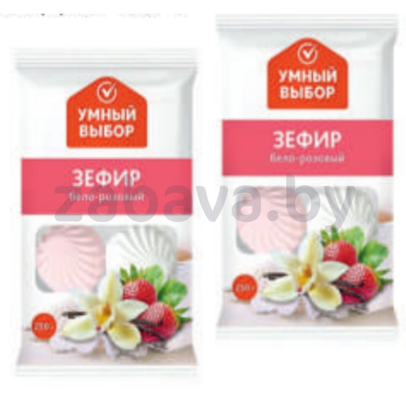 Зефир «Умный выбор» бело-розовый, 250 г